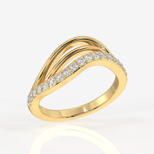 Buy Elegant Wave Moissanite Diamond 14k Gold Band