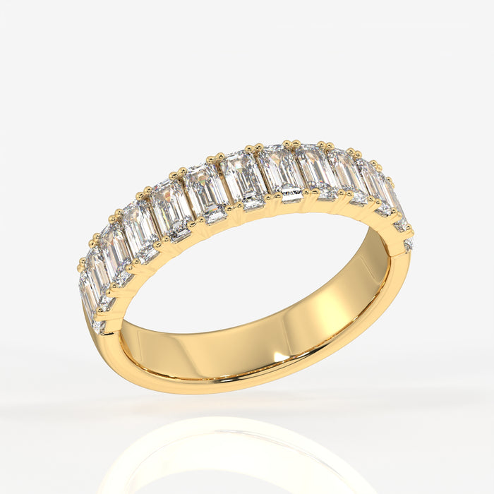 Buy Emerald Cut Lab Grown Diamond Wedding 18k Gold Band Ring