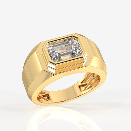 Buy Emerald Cut Moissanite Diamond 18k Gold Ring