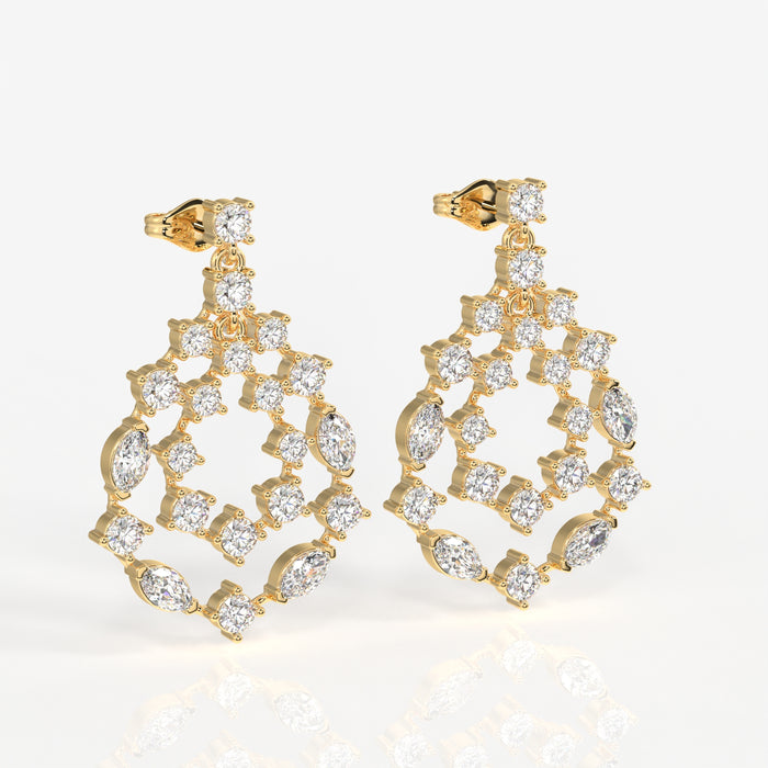 Buy Golden Vine Lab Grown Drop 14k Gold Earrings