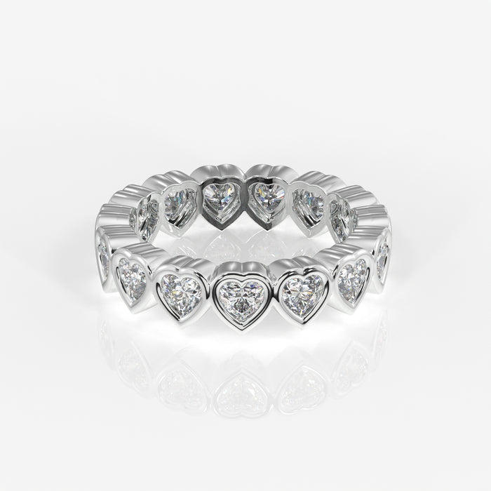 Buy Heart Cut Moissanite Diamond Eternity Band 18K Gold Ring