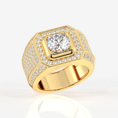 Buy Lab Grown Diamond, Full Star Men's 14k Gold Ring