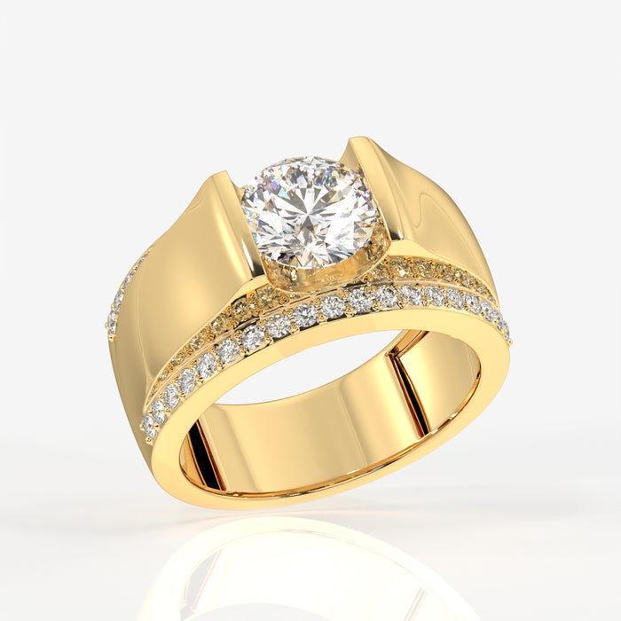 Buy Lab Grown Diamond, Matt Men's 14k Gold Ring