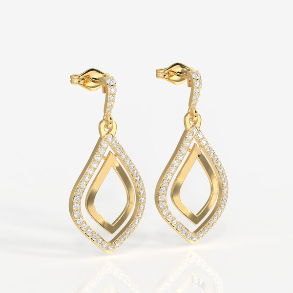 Buy Luxe Petal Lab Grown Danglers 14k Gold Earrings
