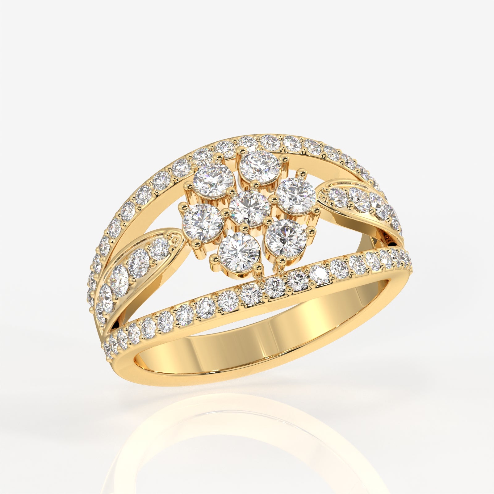 Buy Majestic Bloom Lab Grown Diamond 18k Gold Ring