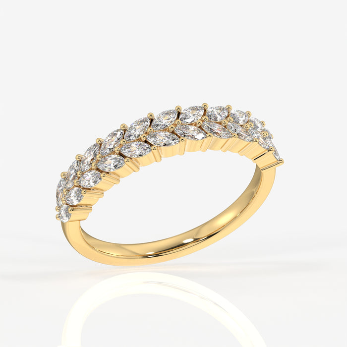 Buy Marquise Cut Lab Grown Diamond Wedding Band 14k Gold Ring