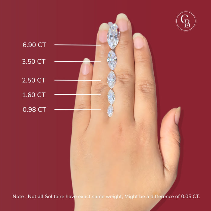 Buy Marquise Cut Moissanite Diamond Classic Solitaire Engagement Sterling Silver Ring