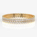 Buy Marquise and Pear Cut Moissanite Diamond Sterling Silver Bangle