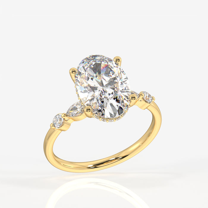 Buy Oval Cut Moissanite Diamond Engagement Sterling Silver Ring