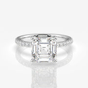 Buy Premium Asscher Cut Moissanite Diamond Pave 14k Gold Ring