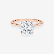 Buy Premium Cushion Cut Lab Grown Diamond Petite Solitaire Engagement 14k Gold Ring