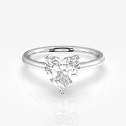 Buy Premium Heart Cut Lab Grown Diamond Classic Solitaire Engagement 14k Gold Ring