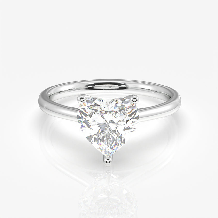 Buy Premium Heart Cut Lab Grown Diamond Classic Solitaire Engagement 14k Gold Ring