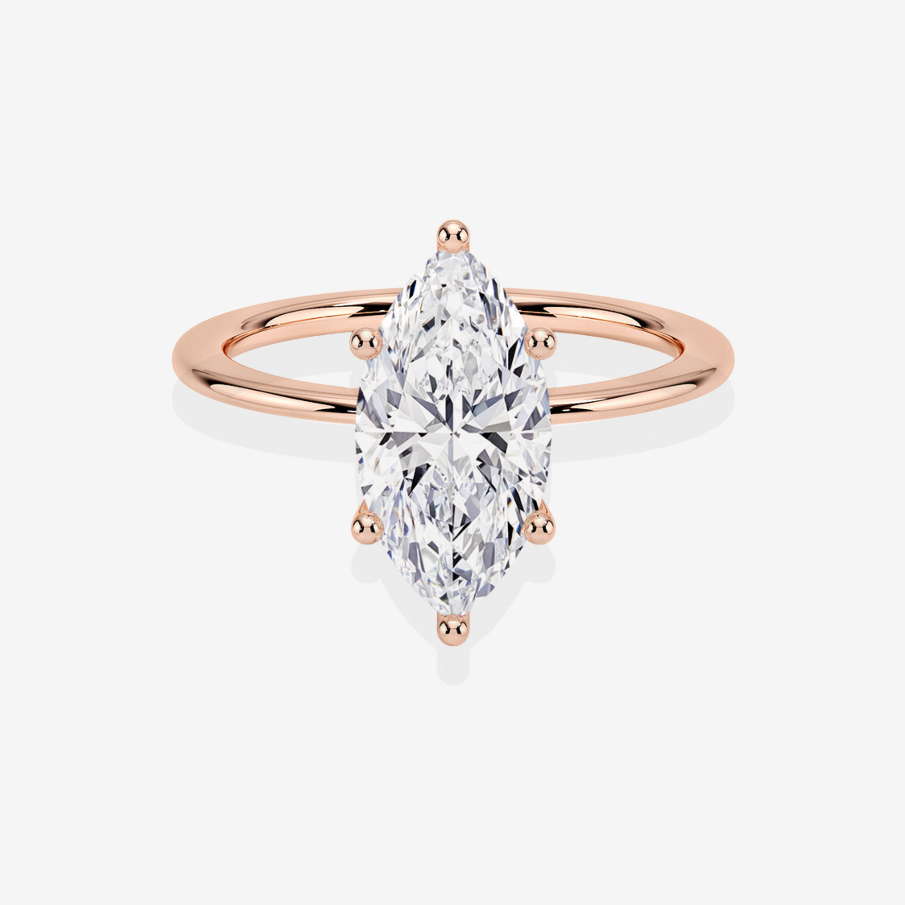Buy Premium Marquise Cut Lab Grown Diamond Solitaire Engagement 14k Gold Ring