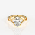 Oval Cut Moissanite Diamond Engagement Sterling Silver Ring