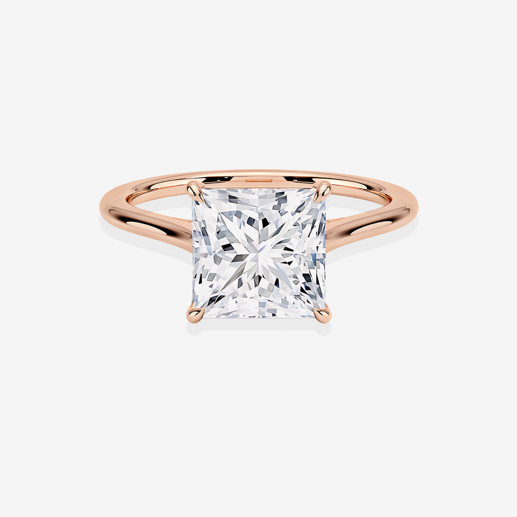 Buy Premium Princess Cut Lab Grown Diamond Petite Solitaire Engagement 14k Gold Ring