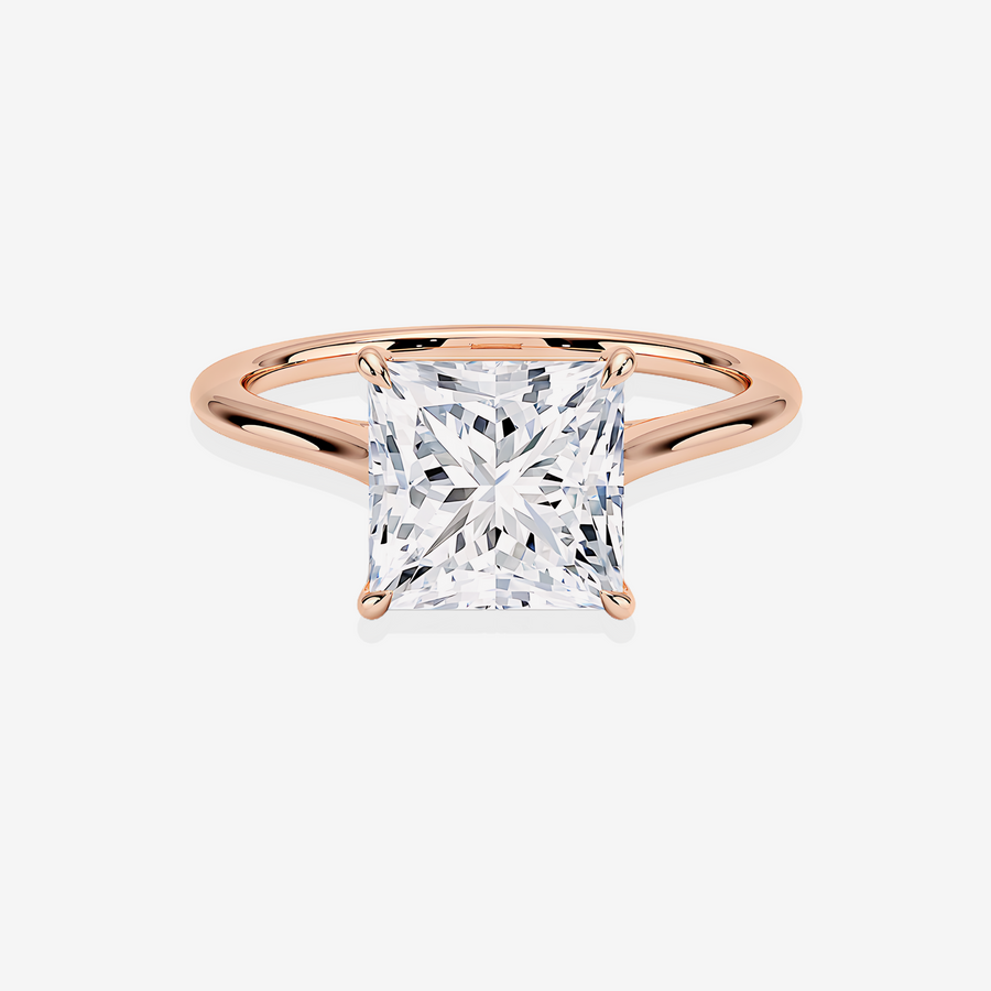 Buy Premium Princess Cut Lab Grown Diamond Petite Solitaire Engagement 14k Gold Ring