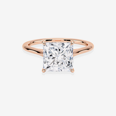 Buy Premium Princess Cut Lab Grown Diamond Petite Solitaire Engagement 14k Gold Ring