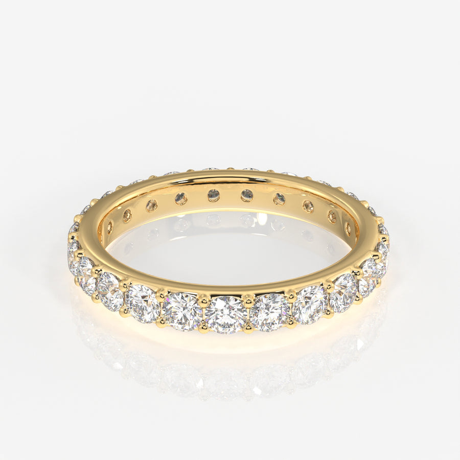 Buy Premium Round Cut Lab Grown Diamond Eternity 14k Gold Band Ring