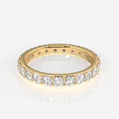 Buy Premium Round Cut Lab Grown Diamond Eternity 14k Gold Band Ring