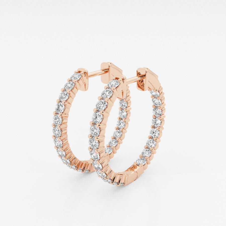 Buy Premium Round Cut Lab Grown Diamond In Out Hoop 14k Gold Earrings