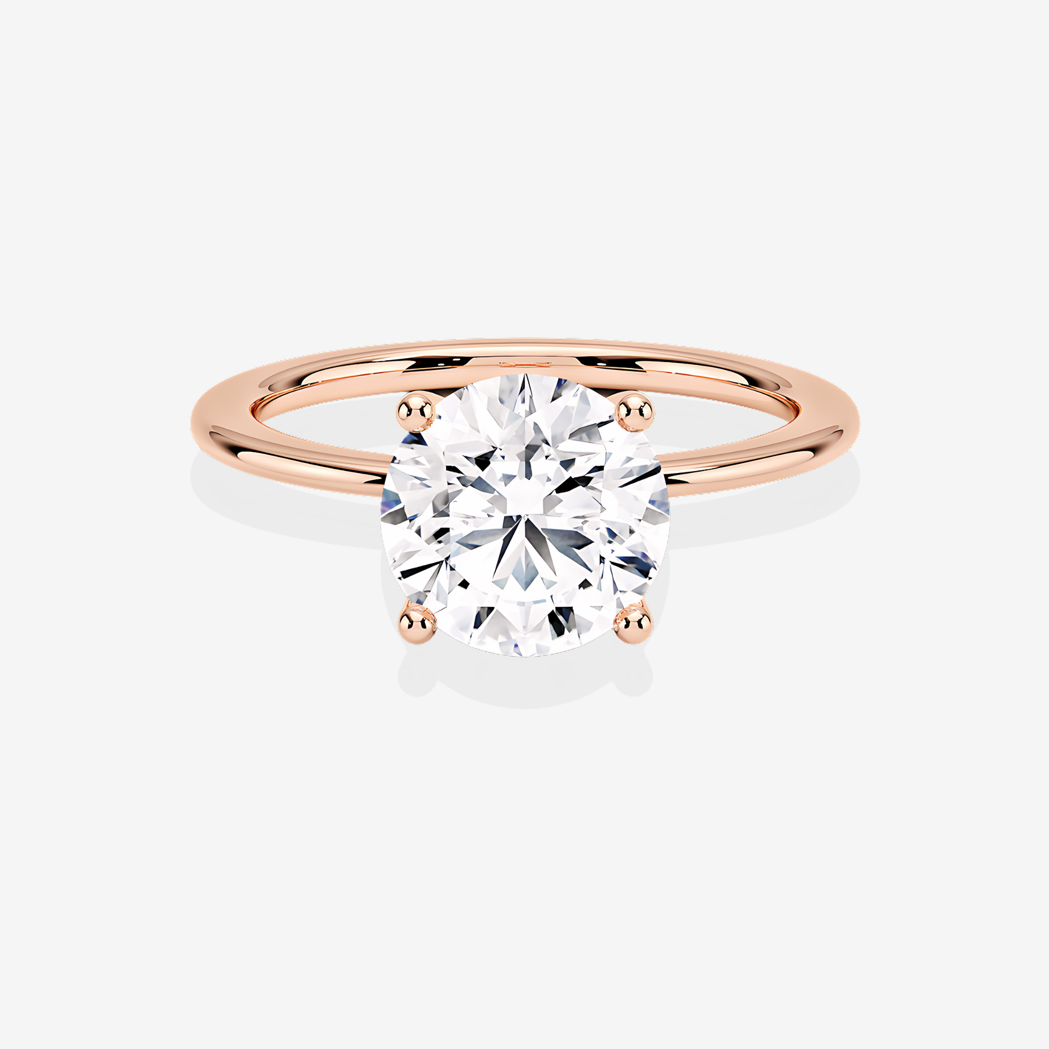 Buy Premium Round Cut Lab Grown Diamond Solitaire Engagement 14k Gold Ring