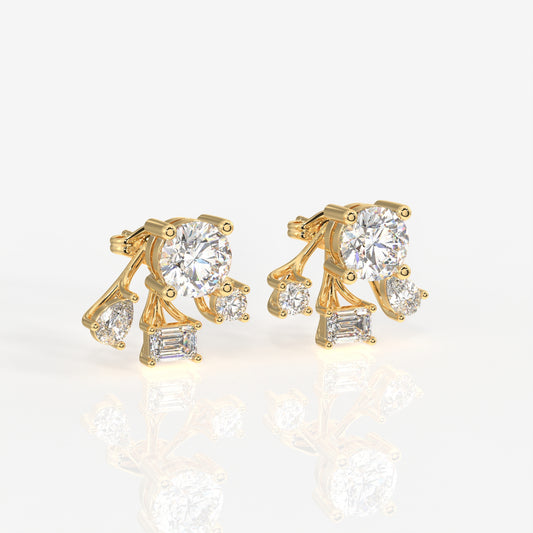 Buy Radiant Star Lab Grown Stud 14k Gold Earrings