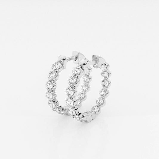 Buy Round Cut Lab Grown Diamond Floating Hoop 14k Gold Earrings