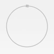 Buy Round Cut Lab Grown Diamond Four Prong Tennis Fashion 14K Gold Necklace