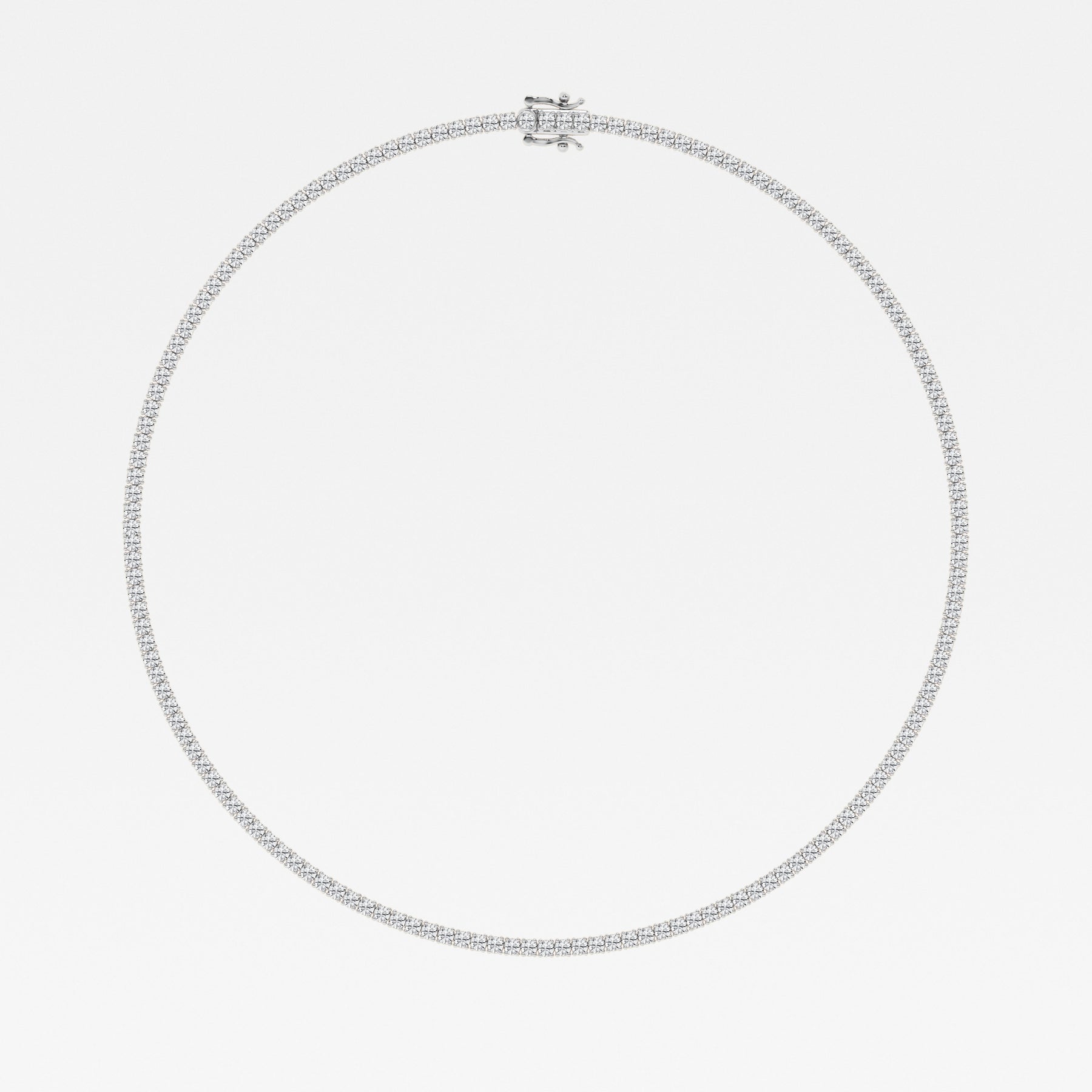 Buy Round Cut Lab Grown Diamond Four Prong Tennis Fashion 14K Gold Necklace