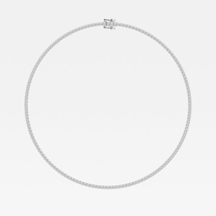 Buy Round Cut Lab Grown Diamond Four Prong Tennis Fashion 14K Gold Necklace