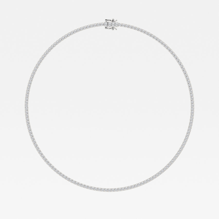 Buy Round Cut Lab Grown Diamond Four Prong Tennis Fashion 14K Gold Necklace