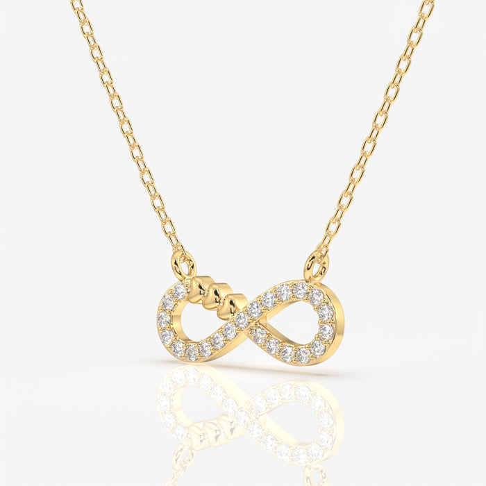 Buy Round Cut Lab Grown Diamond Infinity fashion 14k Gold Pendant