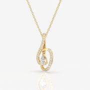 Buy Round Cut Lab Grown Diamond Pear Prestige Fashion 14k Gold Pendant