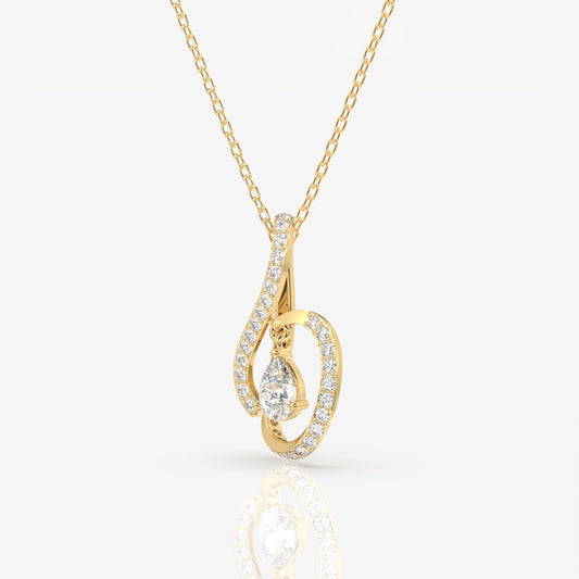 Buy Round Cut Lab Grown Diamond Pear Prestige Fashion 14k Gold Pendant
