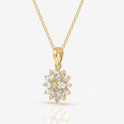 Buy Round Cut Lab Grown Diamond Petal Essence Fashion 14k Gold Pendant