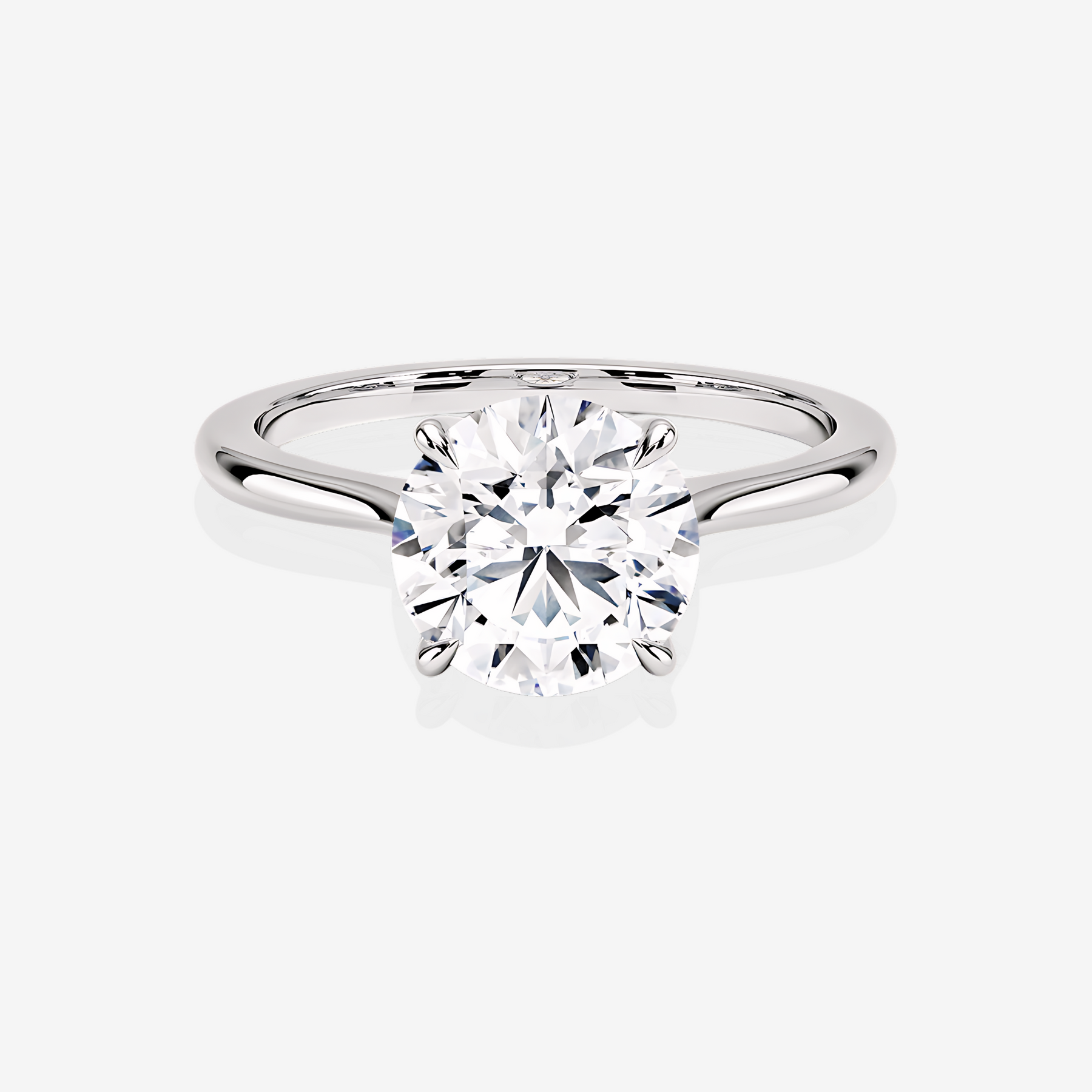 Buy Round Cut Lab Grown Diamond Petite Solitaire Engagement 14k Gold Ring