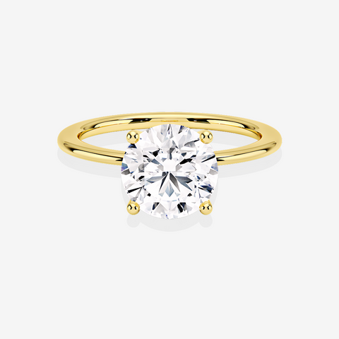 Buy Round Cut Lab Grown Diamond Solitaire Engagement 14k Gold Ring