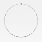 Buy Round Cut Moissanite Diamond Tennis 18k Gold Necklace