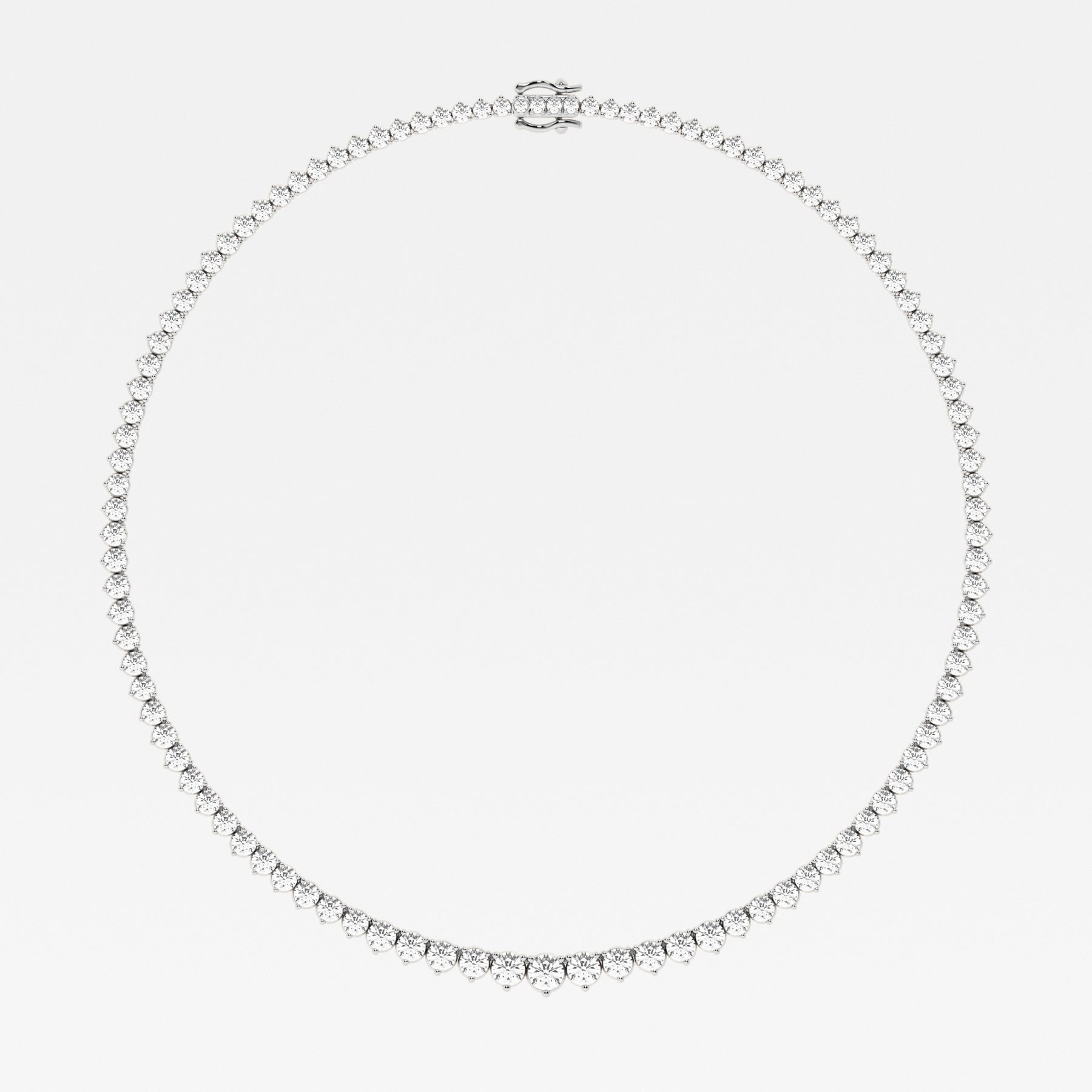 Buy Round Cut Moissanite Diamond Tennis 18k Gold Necklace