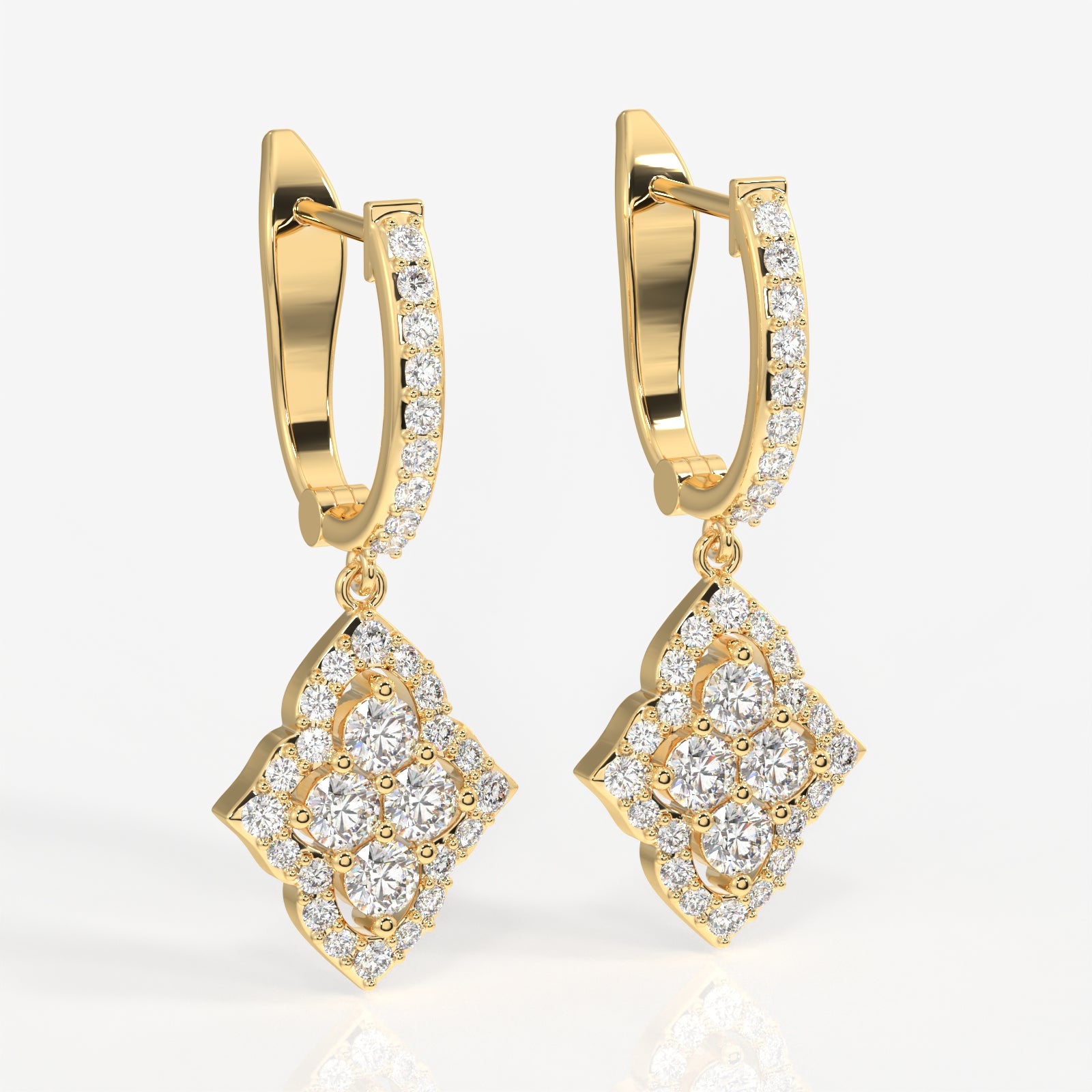 Buy Stellar Marquise Lab Grown Danglers 14k Gold Earrings