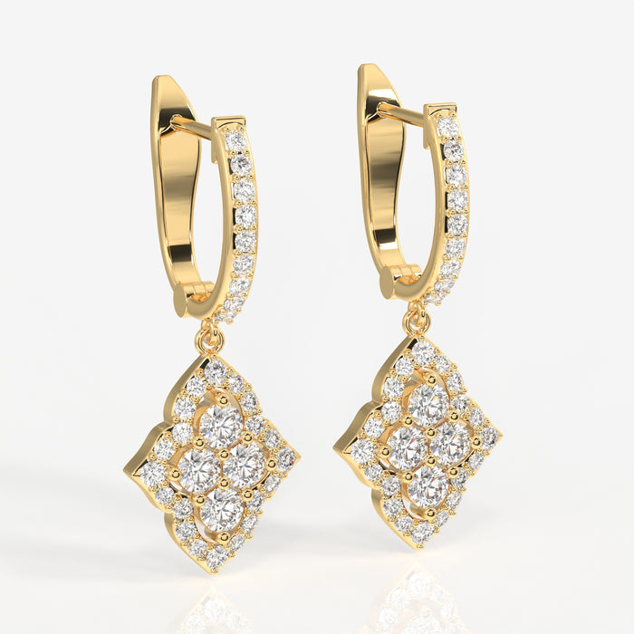 Buy Stellar Marquise Lab Grown Danglers 14k Gold Earrings
