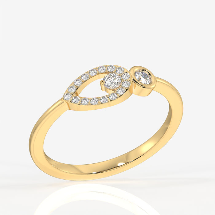 Buy Teardrop Glow Lab Grown Diamond 18k Gold Ring