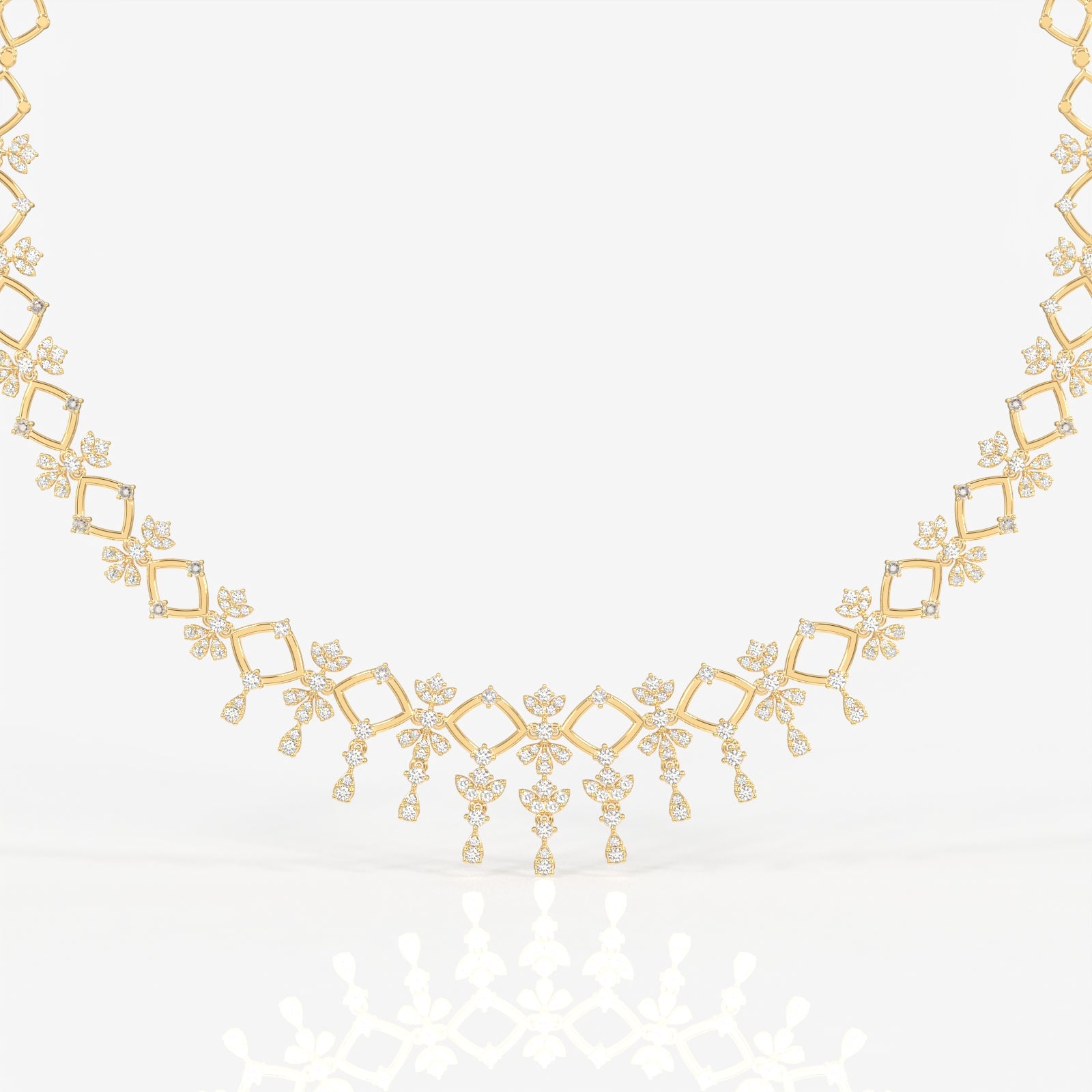 Buy Women's Moissanite Diamond Sterling Silver Necklace & Earrings