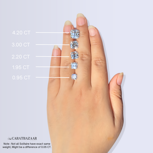 Caratbazaar Asscher Cut Certified Moissanite Diamond D VVS1