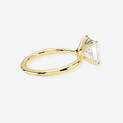 Caratbazaar Asscher Cut Moissanite Diamond Classic Solitaire Engagement 14K Gold Ring