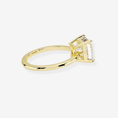Caratbazaar Asscher Cut Lab Grown Diamond Provence Solitaire Engagement 14K Gold Ring