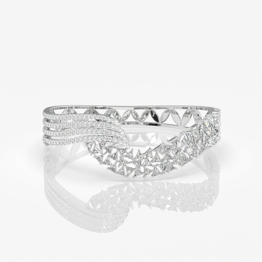 Caratbazaar Classic Multi Stones Moissanite Diamond Sterling Silver Bracelet