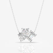 Caratbazaar Cluster Trio Lab Grown Diamond Fashion 14k Gold Pendant