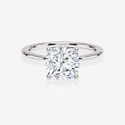 Caratbazaar Cushion Cut Moissanite Diamond Solitaire Engagement Sterling Silver Ring